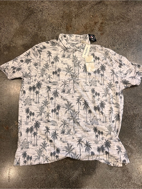 Tommy Bahama Other - Tommy Bahama seattle mariners White and Gray Palm Print Polo